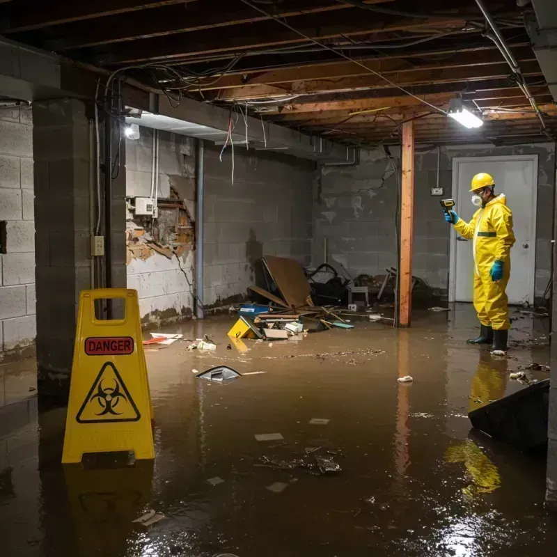 Flooded Basement Electrical Hazard in Beckemeyer, IL Property