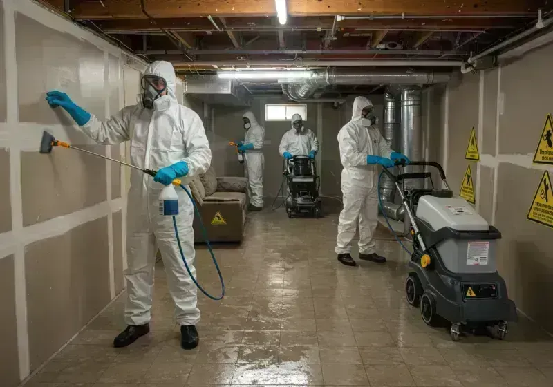 Basement Moisture Removal and Structural Drying process in Beckemeyer, IL